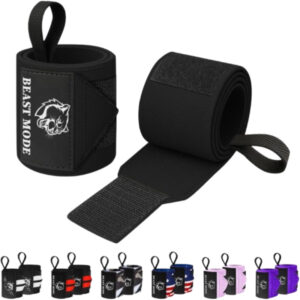 Muñequeras para levantamiento de pesas TECEUM - color negro Wrist wraps