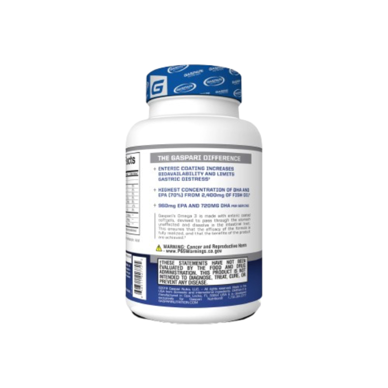 Omega 3 Gaspari Nutrition 2400 mg DHA 720 EPA 960 60 softgels - Imagen 3
