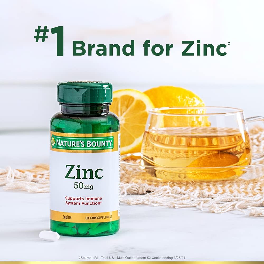 Zinc 50 mg defensas piel sistema inmune y celular Nature's Bounty 100 tab - Imagen 4