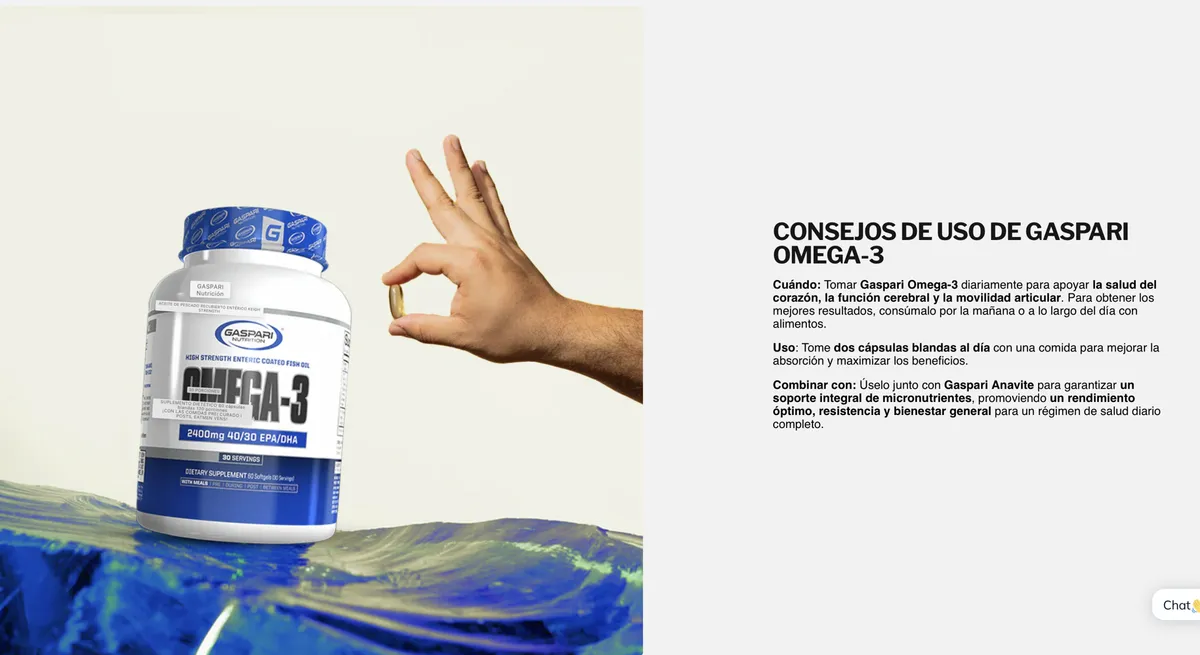 Omega 3 Gaspari Nutrition 2400 mg DHA 720 EPA 960 60 softgels - Imagen 7