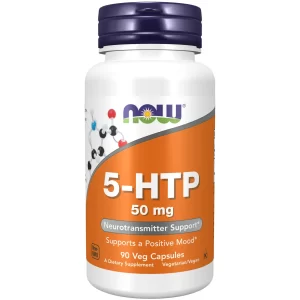5-HTP (5-hydroxytryptophan) 50 mg Soprte de neurotransmisores Fuente natural Apoya el estado de ánimo positivo Now Foods 90 cap