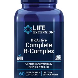Complejo B completo BioActive Soporte para el corazón el cerebro los nervios energía saludable metabolismo Life Extension 60 cap