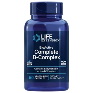 Complejo B completo BioActive Energía Cerebro lSistema Nervioso Corazón Life Extension 60 cap