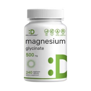 Glicinato de magnesio 500 mg Relajación sueño estrés músculo sistema nervioso 100 % quelado Deal Supplement 240 cap