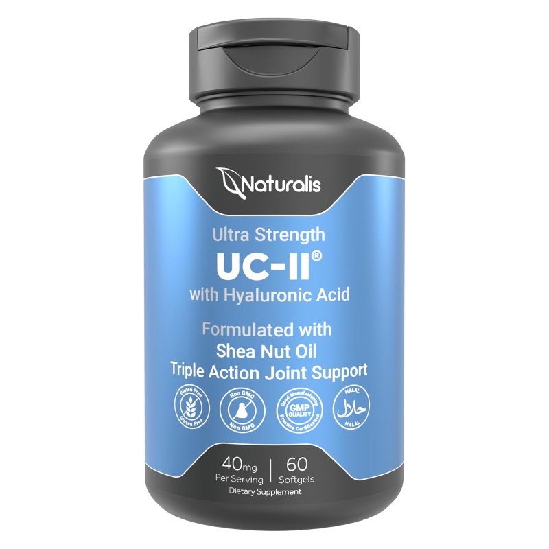 UC-II Naturalis 40 mg + Ácido Hialurónico + Aceite de Nuez de Karité 60 Softgels