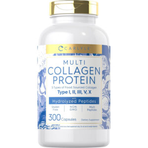 Multi Colageno Hidrolizado 5 Tipos Membrana Cáscara de Huevo 300 Capsulas Carlyle