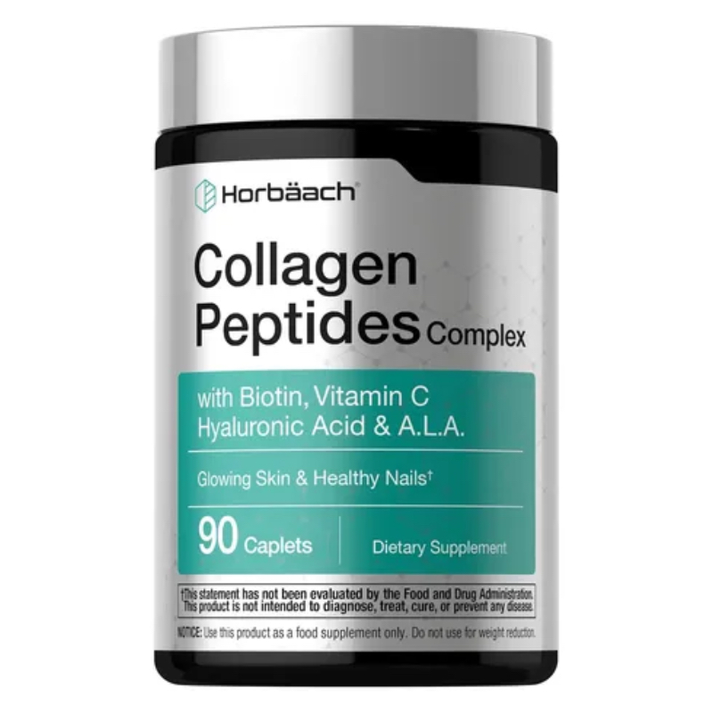 Colágeno Péptidos Biotina Vitamina C Ácido Hialurónico Ácido Alfa Lipoico Horbaach 90 Cap