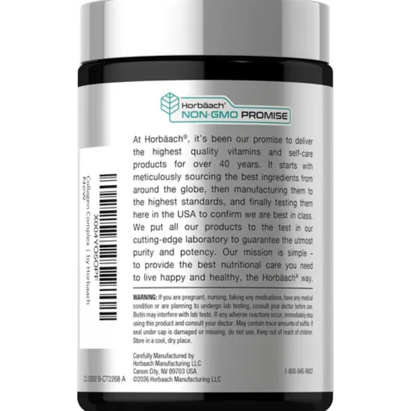 Colágeno Péptidos Biotina Vitamina C Ácido Hialurónico Ácido Alfa Lipoico Horbaach 90 Cap - Imagen 3