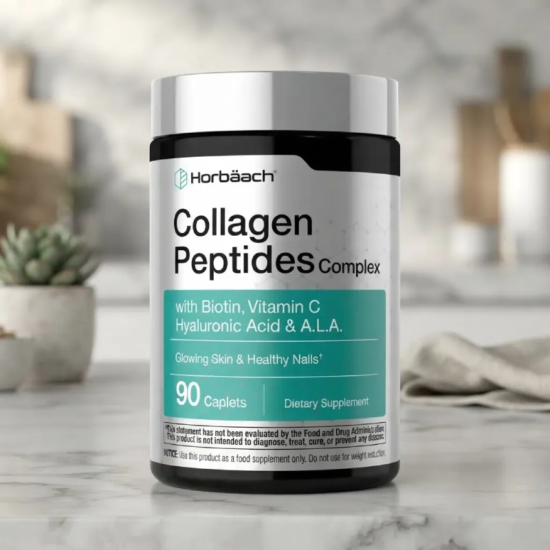 Colágeno Péptidos Biotina Vitamina C Ácido Hialurónico Ácido Alfa Lipoico Horbaach 90 Cap - Imagen 8