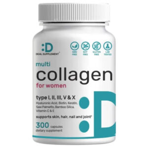 Colágeno Péptidos Membrana Cáscara de Huevo Ácido Hialurónico Biotina Queratina Saw Palmetto Sílice vitamina C Fórmula 11 En Uno Deal Supplement 300 Cap