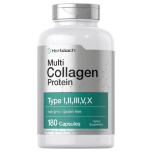 Multi Colageno Hidrolizado 5 Tipos Membrana Cáscara de Huevo 180 Capsulas Horbaach